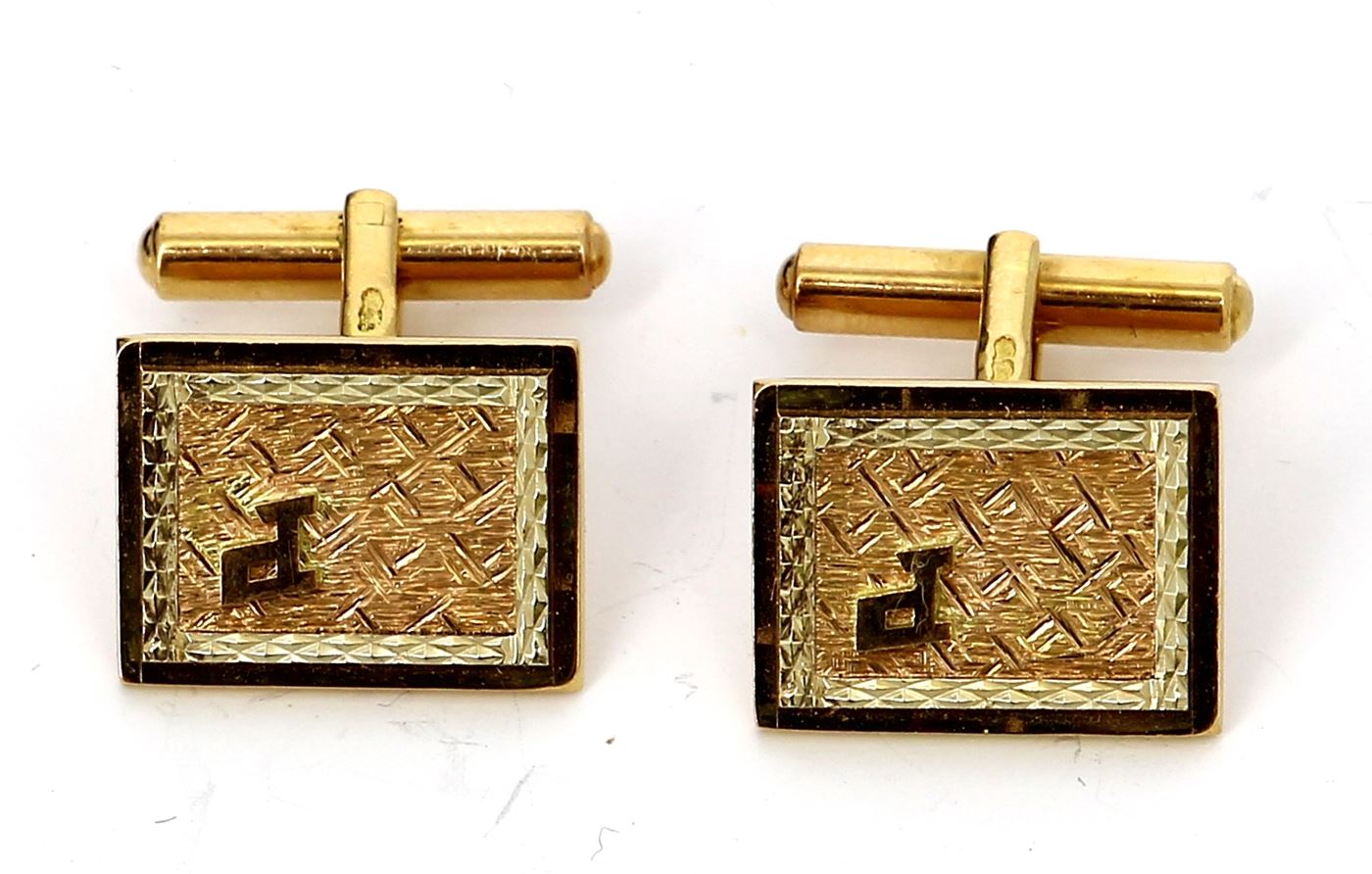 Paire de boutons de manchette en or jaune, poinçon - Quimper Enchères